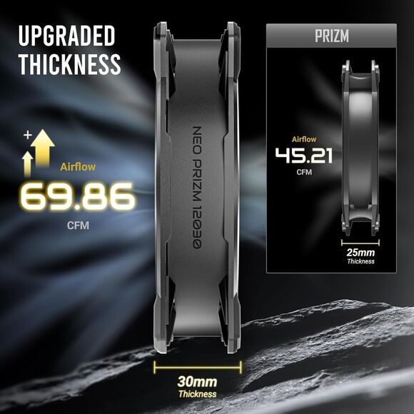 Antec RGB Fans 120mm x 30mm, 5V-3PIN Addressable RGB Fans, 30mm Thickness PC Fan - Picture 5 of 11